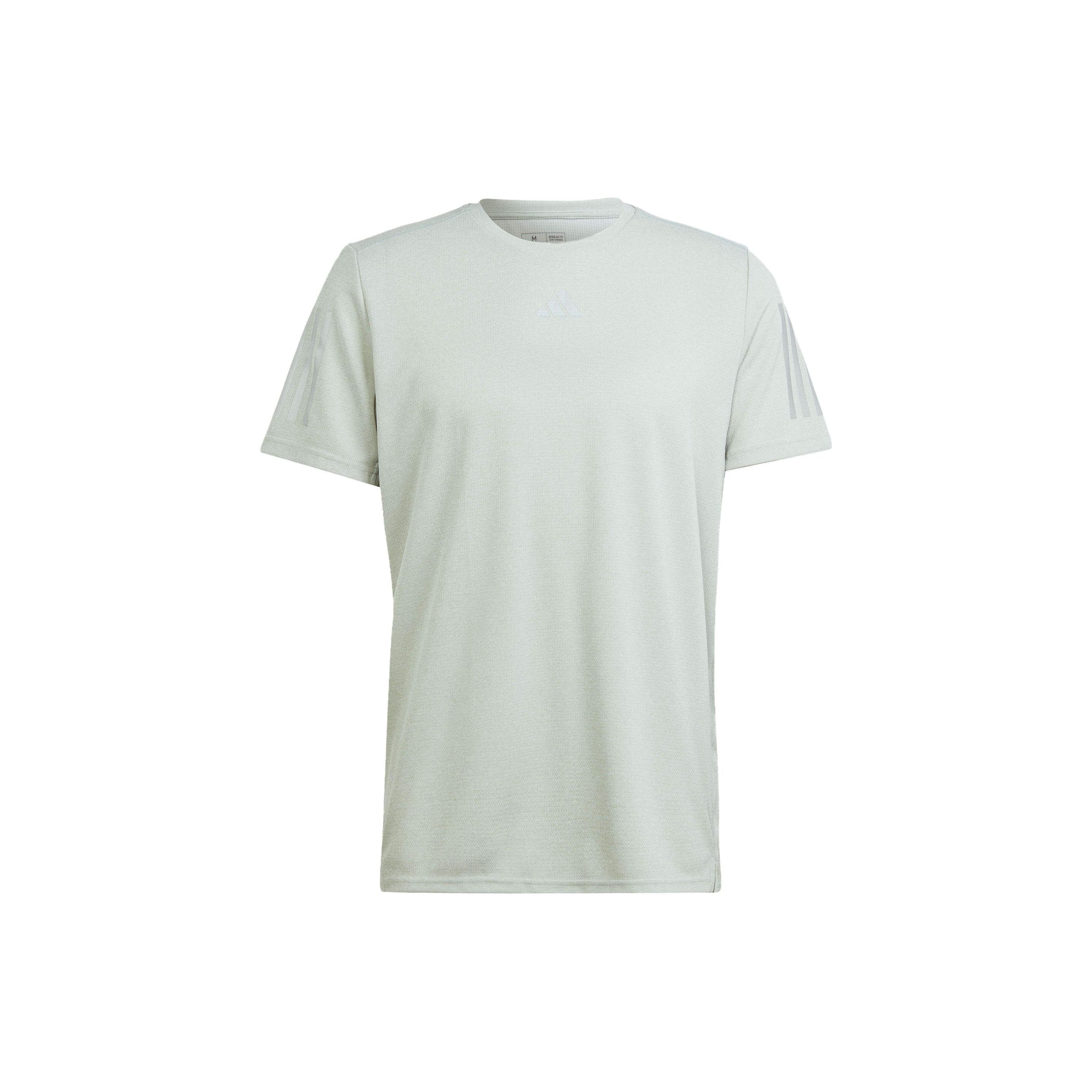 

Adidas Own The Run Heather T-Shirt With Three-Stripe Logo Men Tops Green IM2481