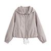 Womens Casual Plaid Hooded Jacket Long Zip Coat Daily Wear
