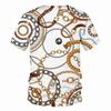 Crystal Necklace Pattern T-shirt Leopard Jewelry 3D Printing T Shirt Round Neck Short Sleeves Summer For Men Street Fashion Tee