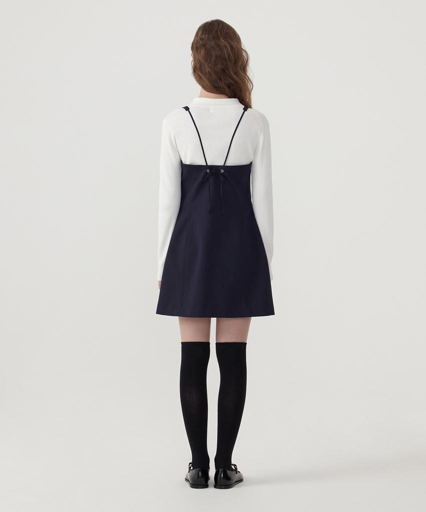 Covernat Woman Pinafore Mini Dress Navy