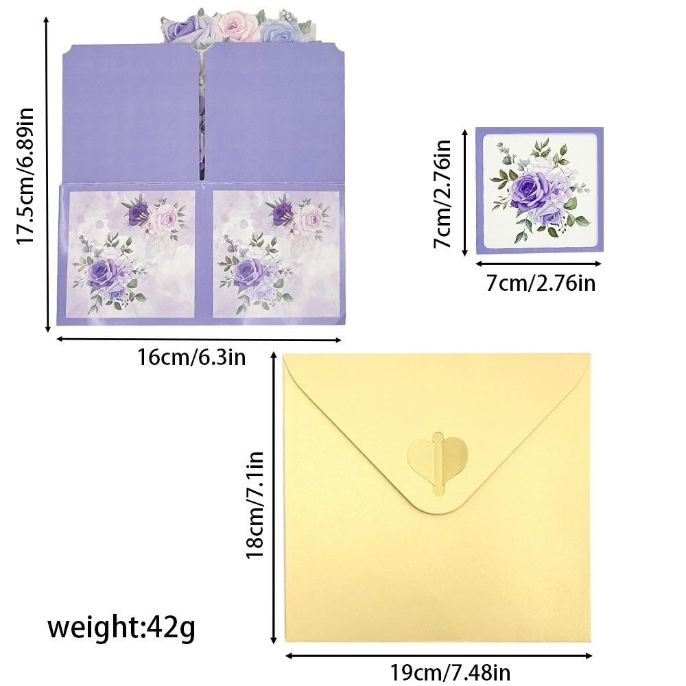 

Fashion paper 3D Pops-up Bouquet Bouquet Flower Floral Box Greeting Card Folding Postcard Birthday Wedding