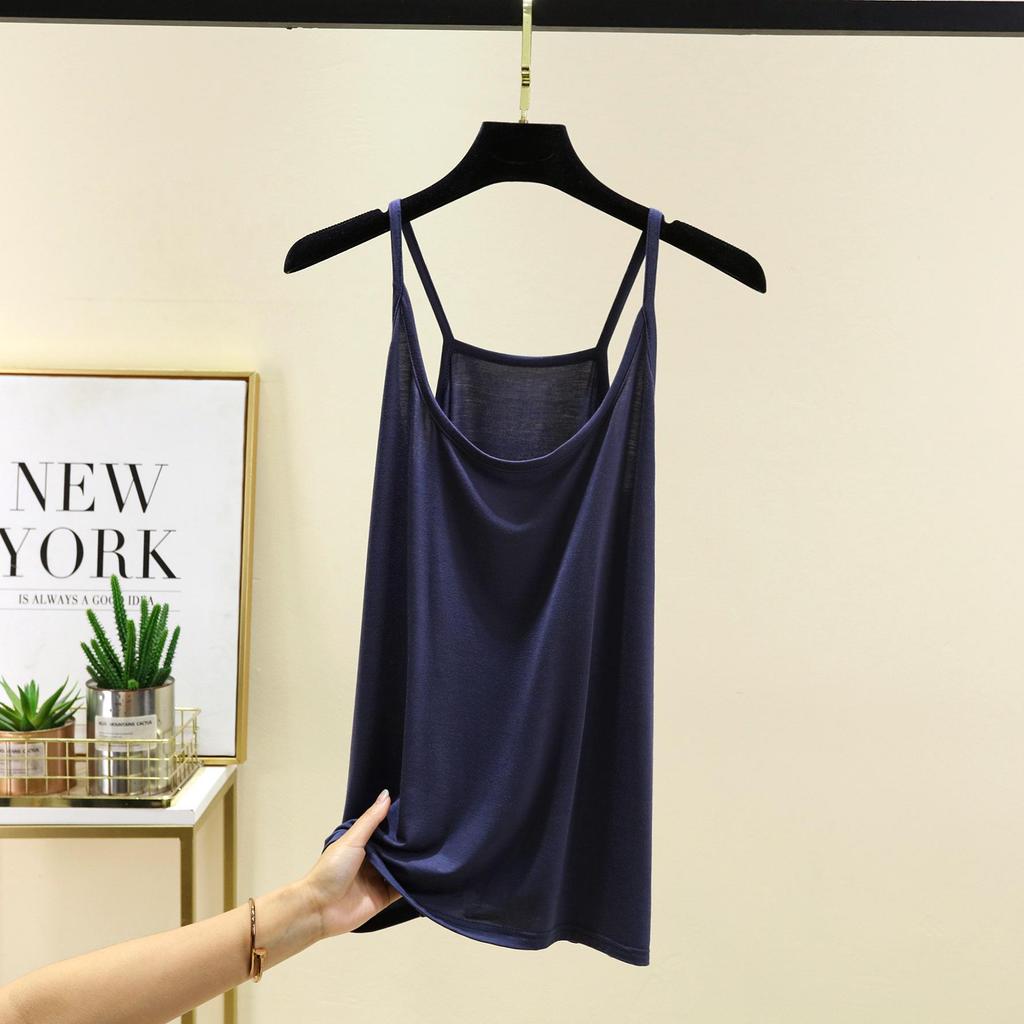 Modal Eisseide Schlankheits-Camisole für Damen - Klein, Sexy, Rundhals Tanktop Unterwäsche