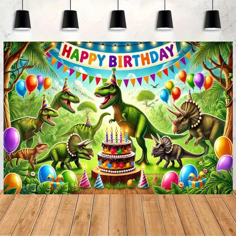 2D Plane Background Fabric for the Birthday Party of Fierce Dinosaurs Outdoor Celebration Polyester Fiber