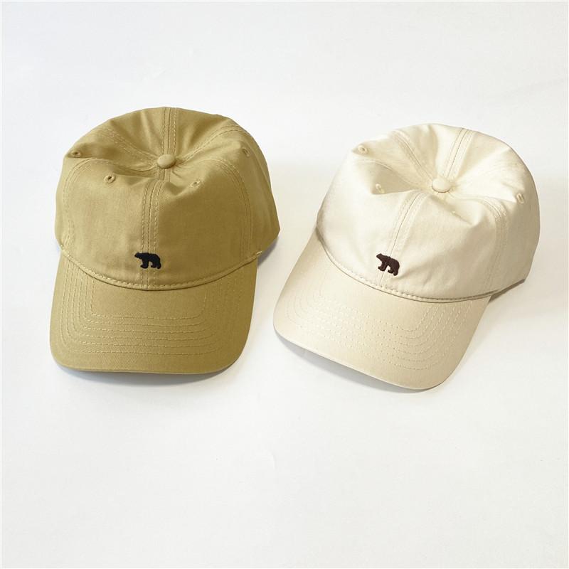 New Polar Bear Embroidered Baseball Cap Men's and Women's American Soft Top Cap Spring and Summer Versatile Big Head Circumference Sun Hat