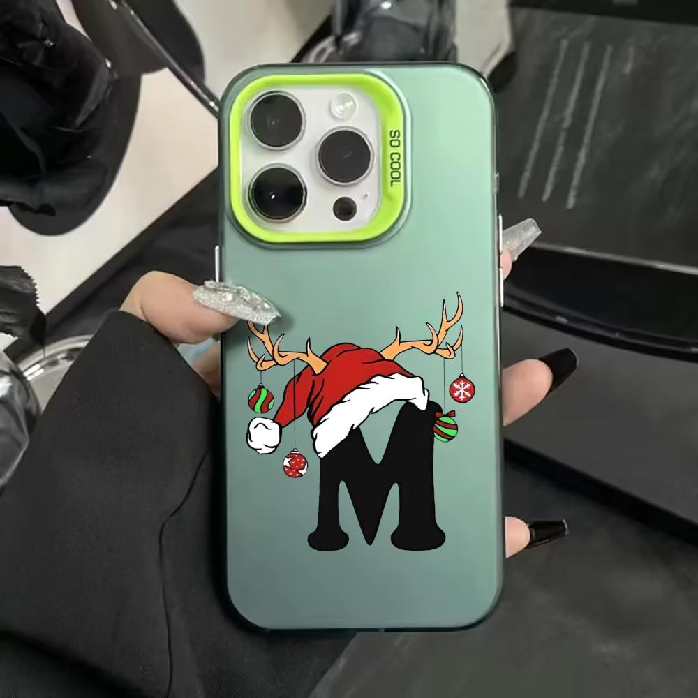 Creative Christmas M design phone case suitable for iPhone 17 16 15 14 13 12 11 Pro/Max/Plus anti drop and shockproof back cover