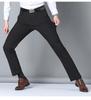 Men's Slim-Fit Business Suit Pants, Fleece-Lined Straight-Leg for Middle-Aged & Elderly, Autumn 2024 Collection.