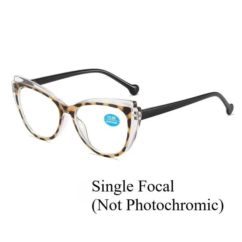 2025 Fashion Men Women Photochromic Reading Glasses Trendy Cat Eye Multifocal Glasses Outdoor Far Sight Eyeglasses +1.0+1.5+4.0