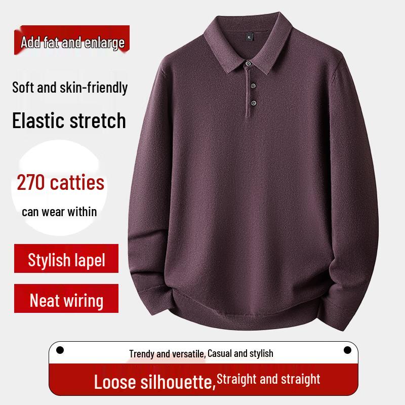 Dibinze Men's Oversized Comfortable Soft-Touch Long-Sleeve Sweater
