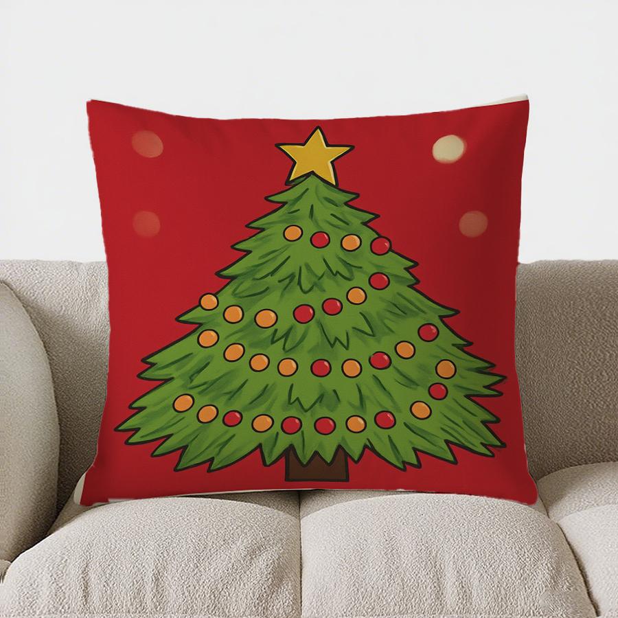 Home Decor Cute Santa Gnome With Gift Christmas Pillow Pattern Cushion Cover Suitable For Sofa Bedroom Car Pillow Cover