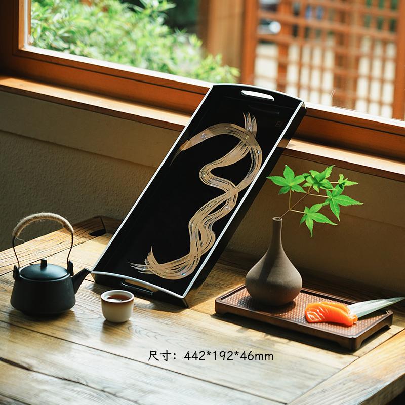 Japanese Lacquer Rectangular Tray Commercial Catering Luxury High-end Home Tea Tray Modern Stylish
