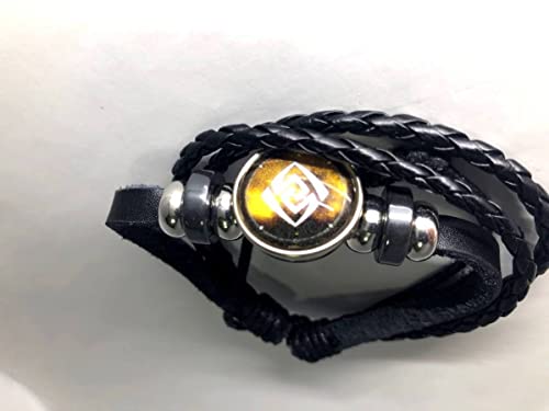 TiproPechka Genshin Impact Eye of God Rock Bracelet, Braided Elemental Magical Organ Bracelet with Seven Heavenly Gods Statues, Cosplay Accessory