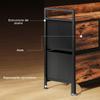 Fabric Chest of Drawers with 5 Drawers and Metal Frame, Industrial Style for Living Room or Hallway, 98x29x63 cm, Rustic Brown
