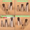 Korean Style 7-Piece Ruffle Piping Tips Set - 304 Stainless Steel Cake Decorating Kit