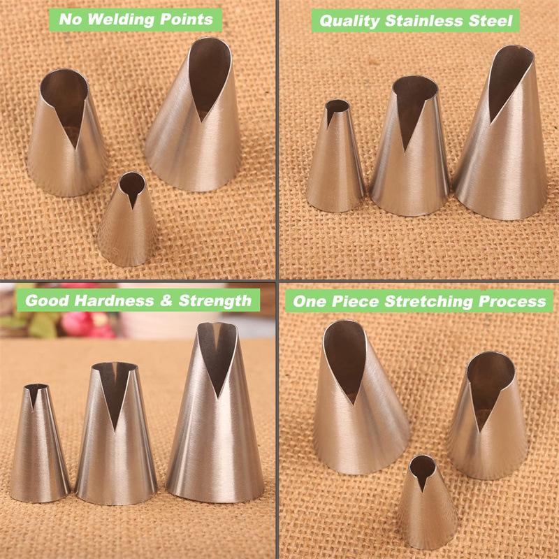 Korean Style 7-Piece Ruffle Piping Tips Set - 304 Stainless Steel Cake Decorating Kit