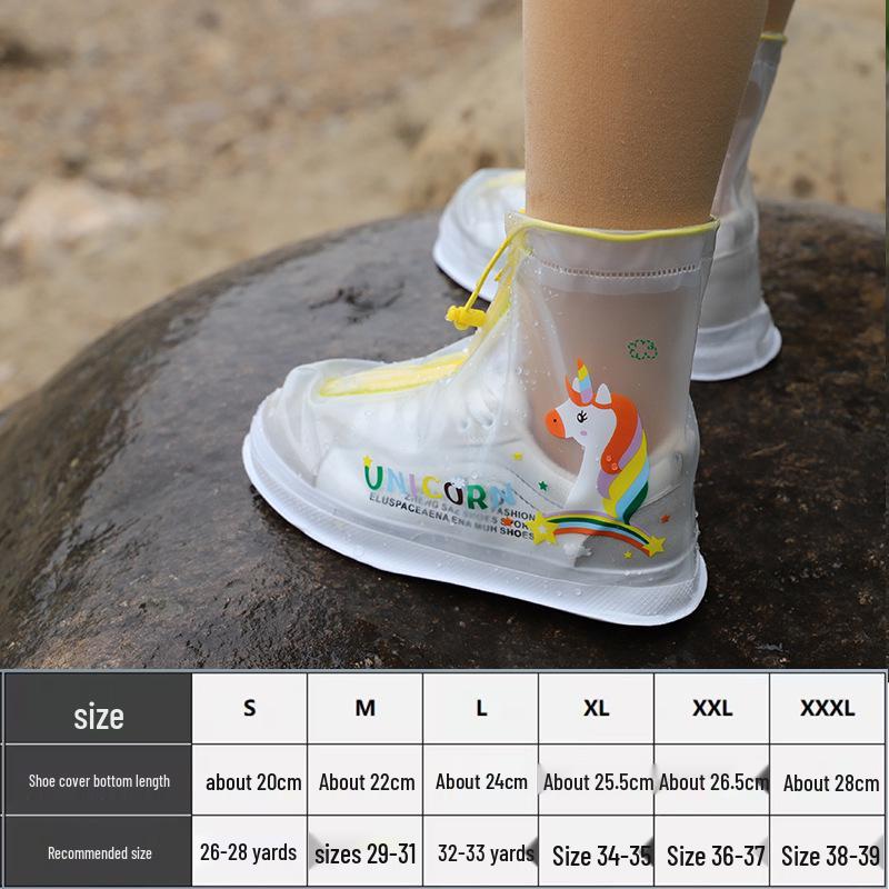 Upgraded Anime Kids' Non-Slip Mid-Calf Rain Shoe Covers: Rainproof, Sandproof, Stainproof for Rainy Days