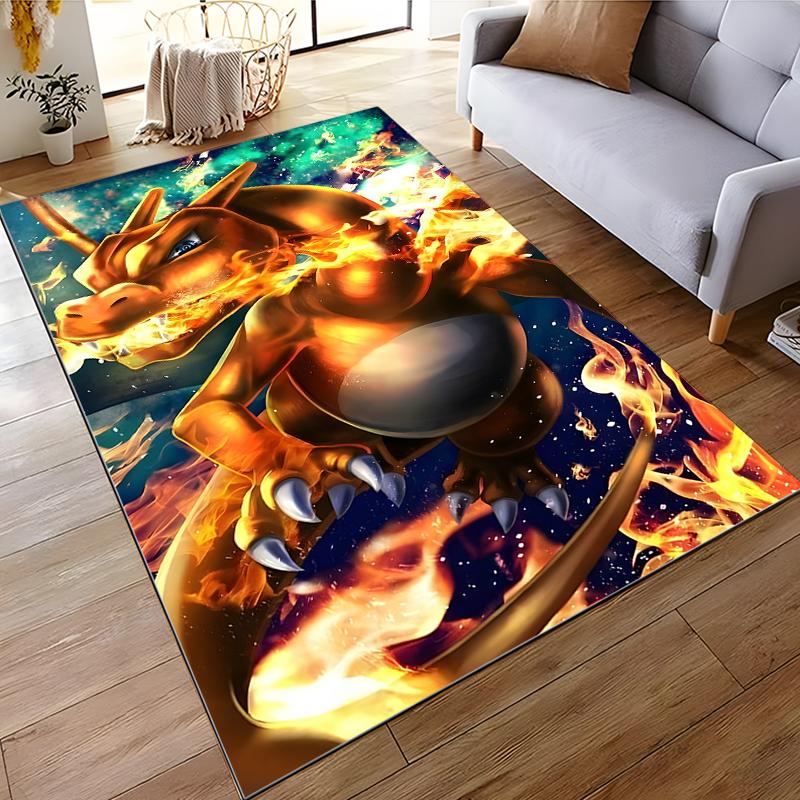 Next Day Shipping Pokemon Charizard Pattern Rug Carpet for Living Room Bathroom Mat Creative Doormat Rug for Bedroom Home Decor