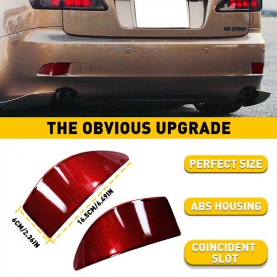 Left+Right Bumper Rear Reflector Light For Lexus IS250 IS350 2006-2011 2012 2013