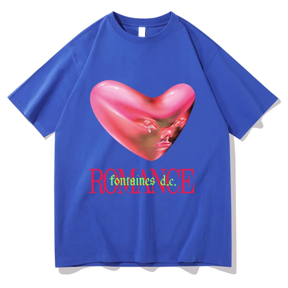 Retro Fontaines D.C. Romance T Shirt New Fashion Men/Wmen Aesthetic Funny T-Shirt Unisex High Quality Hip Hop Cotton Tees Shirts
