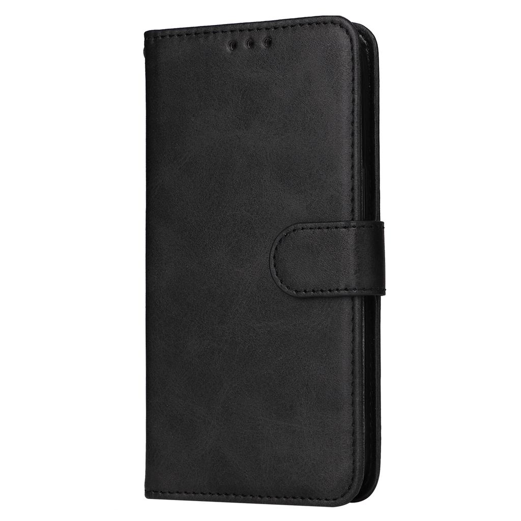 For iPhone 15 Anti-Scratch PU Leather Wallet Phone Case Calf Texture Flip Stand Cover