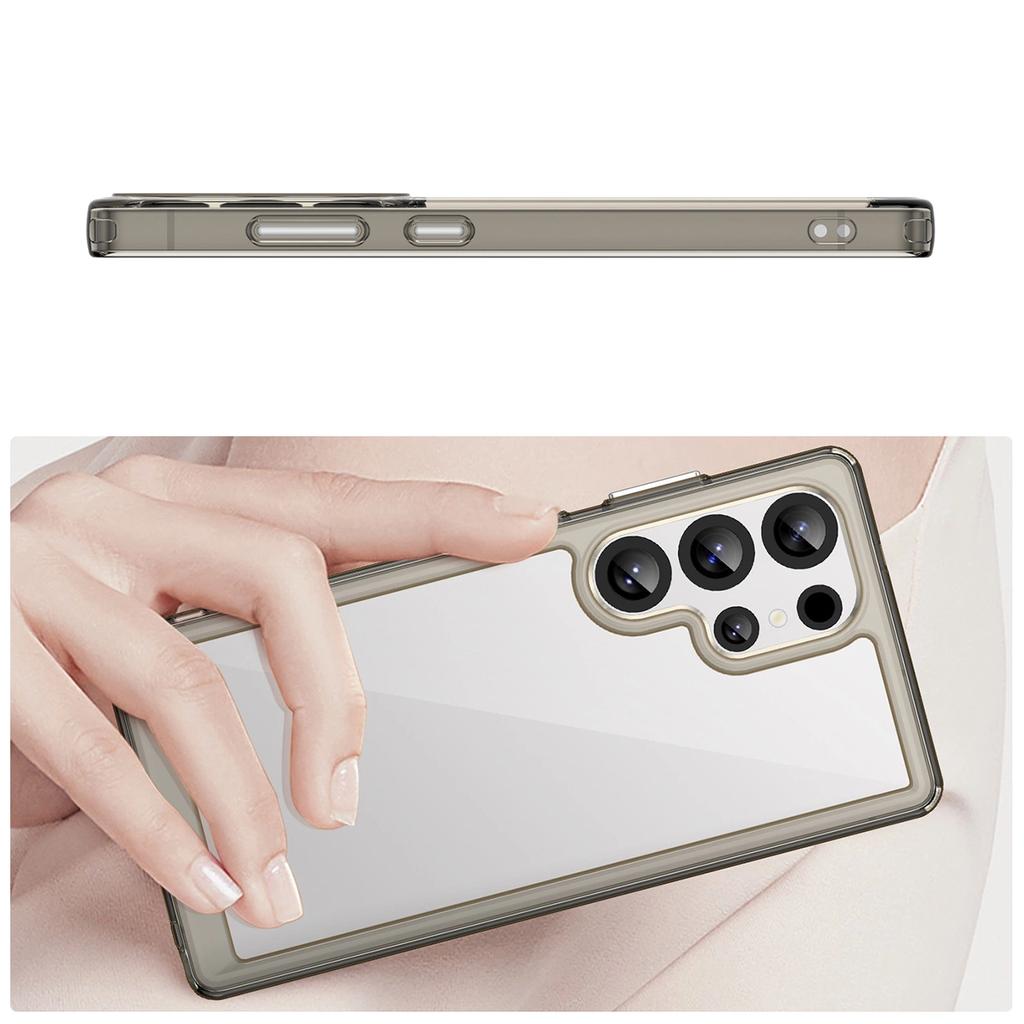 Etui Silikonowe Outer Space Case Z Żelową Ramką Do Samsung Galaxy S25 Ultra - Przezroczysto-Czarne