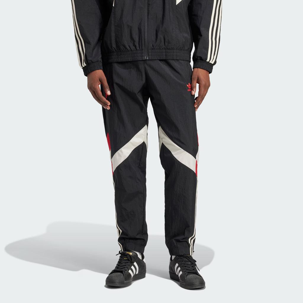 Adidas Originals SS24 Manchester United Track Series Retro Sports Lace-Up Color-Block Casual Knit Pants Men Pants Black IS6527