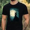 T-Shirt Men Witch At Full Moon Motif Cotton Size XS To 5XL
