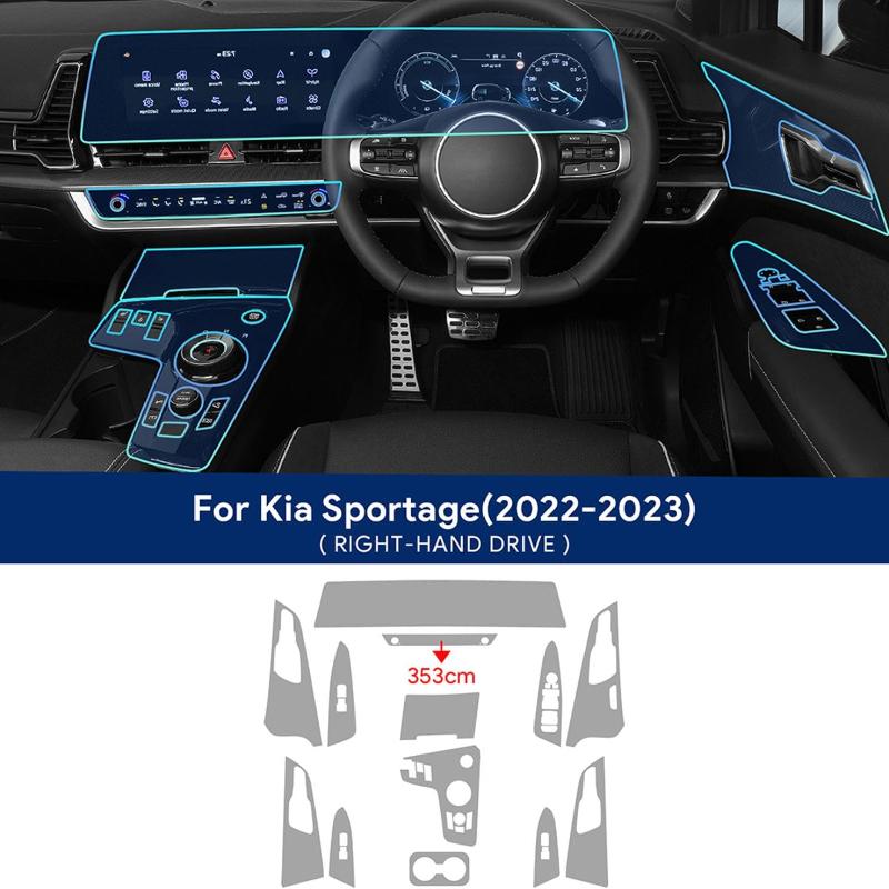 For Kia Sportage NQ5 - Car Interior Center Console Transparent TPU Protective Film Anti-scratch Sticker