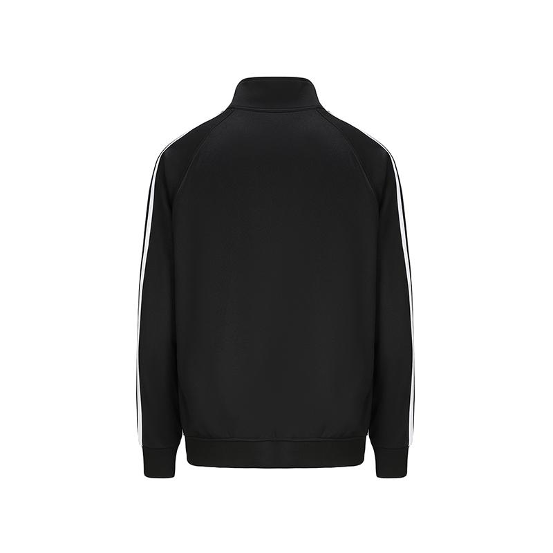 adidas Vintage Sports Side Stripe Stand Collar Jacket, Unisex Fashion Long Sleeve Daily Casual Versatile Black Outerwear TR30JT-BW