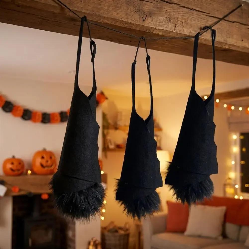 Upside Down Felt Bat Hanging Ornament Gothic Realistic Halloween Bat Pendant 3D Wing Decorative Bat Craft Decor Window Scene