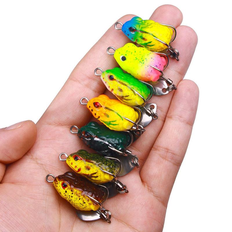 8PCS 2.5cm-3.4gNew model of frog lure, shiny lure, soft frog lure, micro-frog lure, toad-shaped fishing lure