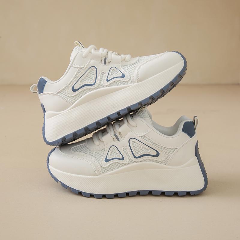 Fashion CRLAYDK Fashion Womens Chunky Sneakers Mesh Lace Up Trendy Shoes Platform Summer Casual Ladies Walking Comfort Trainer Tennis