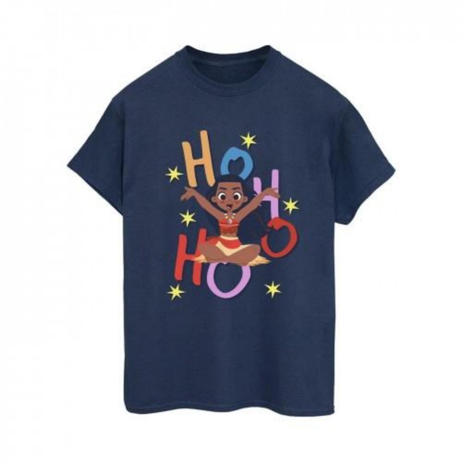 

Moana Womens_Ladies Ho Ho Ho Cotton Boyfriend T-Shirt S чёрный