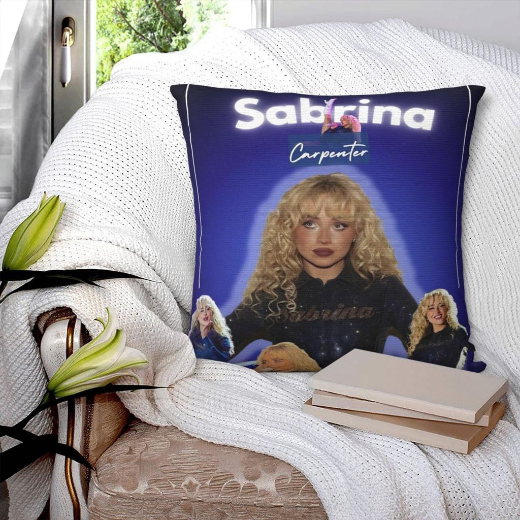Sabrina Carpenter Amerikanische Sängerin Kissenbezug Vintage Kissenbezug Quadratischer Kissenbezug Kissenbezüge Für Auto Haus Dekorativ