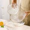 European Style Transparent Gold Rim Glass Snack Plate Set