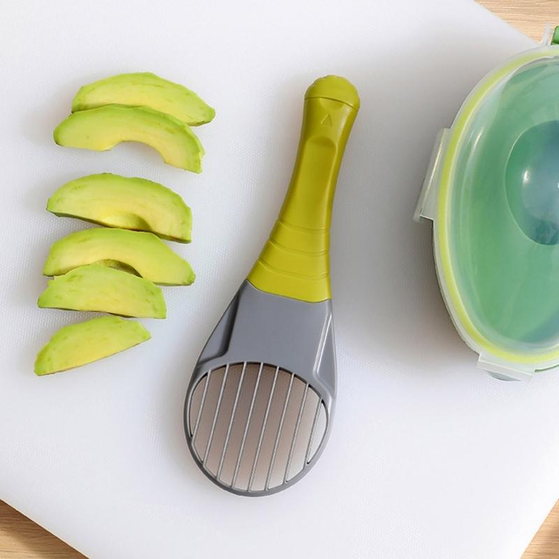 3 in 1 Avocado Corer Slicer Pitter Cutter with Flesh Remover Quick Cleaning Easy Fruit Preps Tool Kitchen Gadget