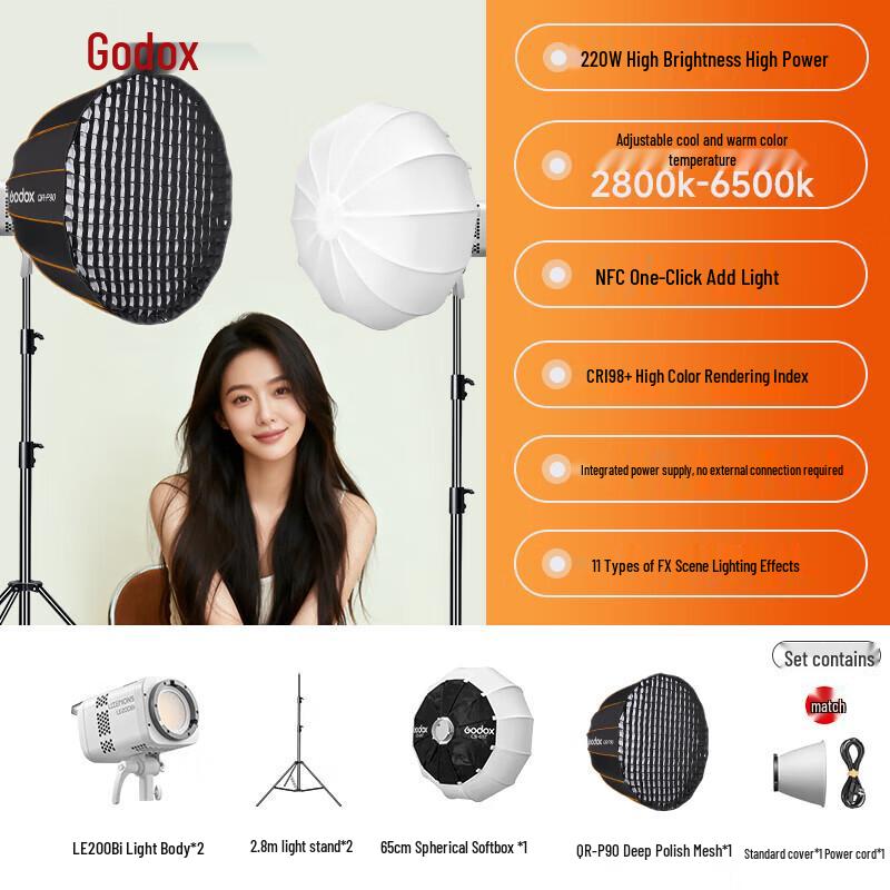 

Godox LE200Bi Bi-color LED Video Light Kit