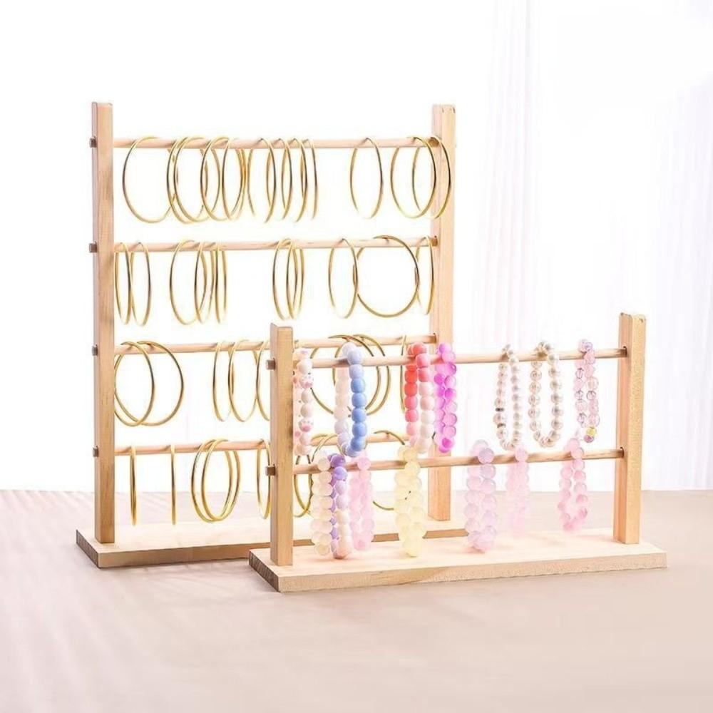 Vintage Wooden Storage Rack 2/3/4 Layer Jewelry Organizer Holder Hair Rope Rack  Home Decors