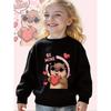Kids Crewneck Long Sleeve Pullover Sweatshirt, Cartoon Capybara Holding Hearts Graphic Print