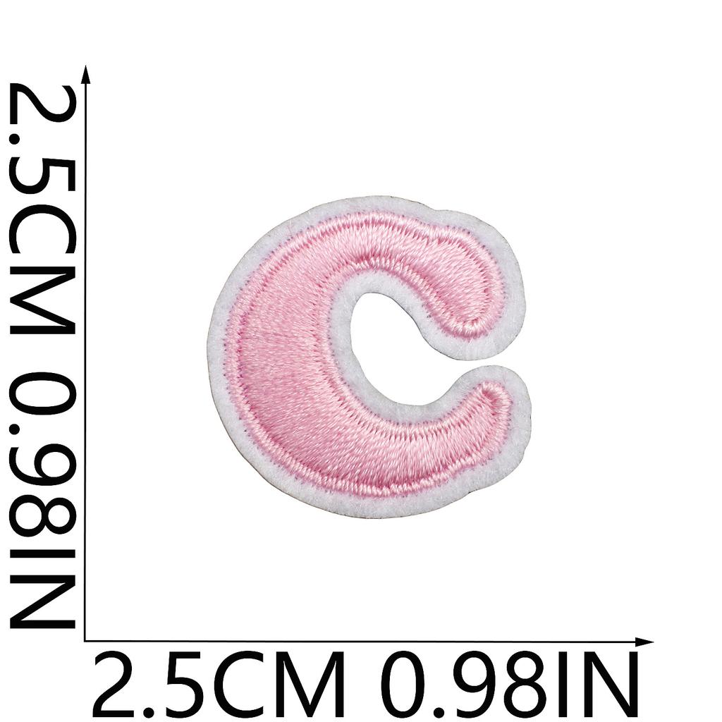 Mini Pegatina de Tela Bordada con Alfabeto Inglés Tamaño Pequeño DIY para Bolso Cambiante Parche Decorativo Pegatina Etiqueta Bordada por Computadora Número