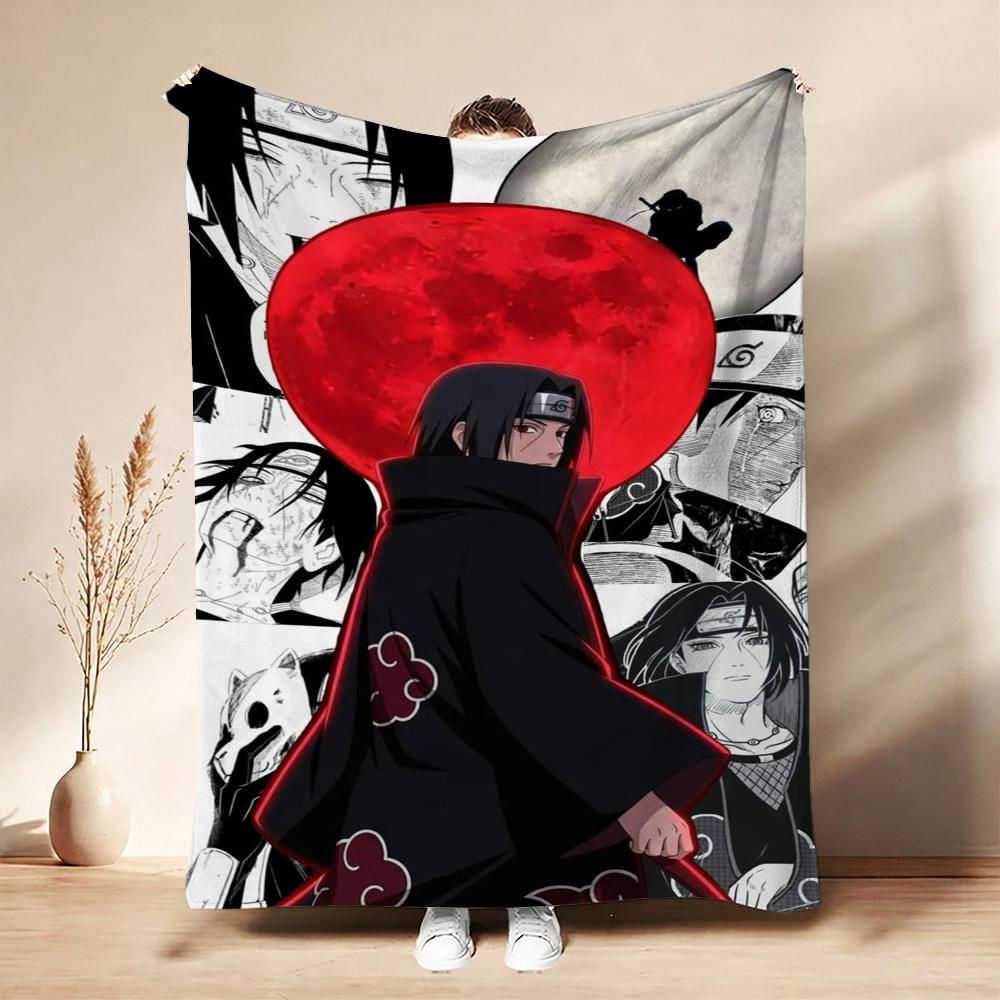 Itachi'S Moon Night Cartoon Flannel Blanket Warm Comfortable Fleece Blanket For Living Room Bedroom Recliner Lightweight Home Decor Gift For Friends