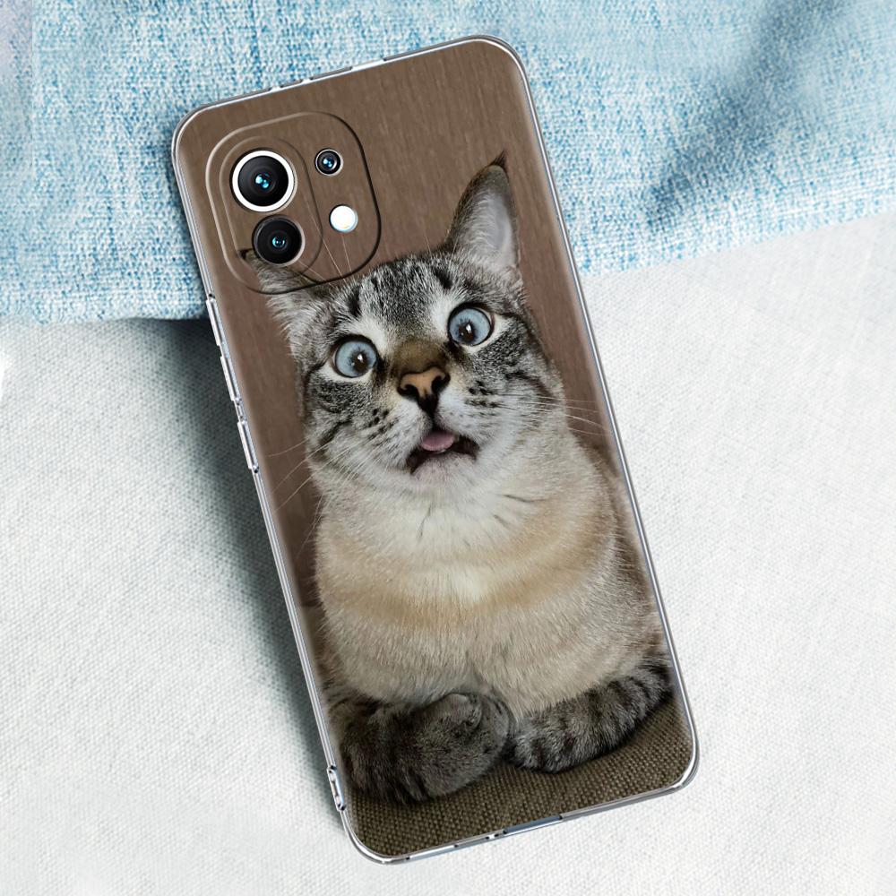 Case For Xiaomi Mi 15 14 13 12 11 Lite 15T 13T 12T Pro Poco X7 X6 X5 Pro 5G X3 NFC F7 F6 F5 Cover Funny Cartoon Korean Cat