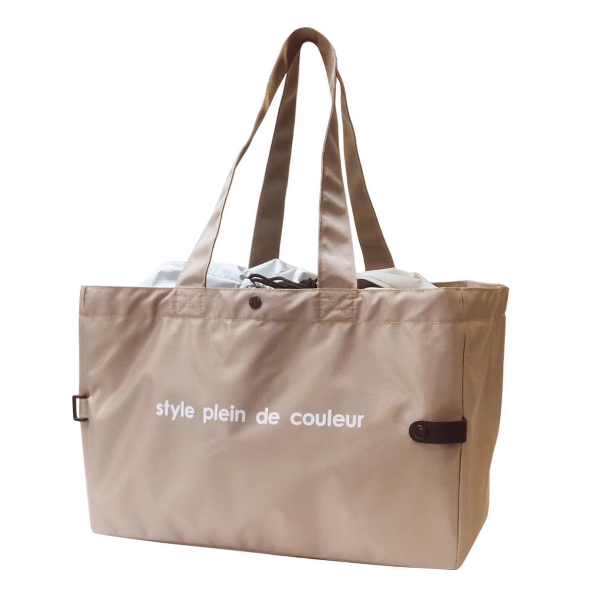 

Cooler Shopping Large Eco AF6359 [AtFirst] Bag, Basket, Foldable, Capacity, Self-Standing, Bag, Beige, бежевий