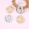 Light luxury new concave and convex texture irregular pleated geometric round stud earrings star trend catwalk model