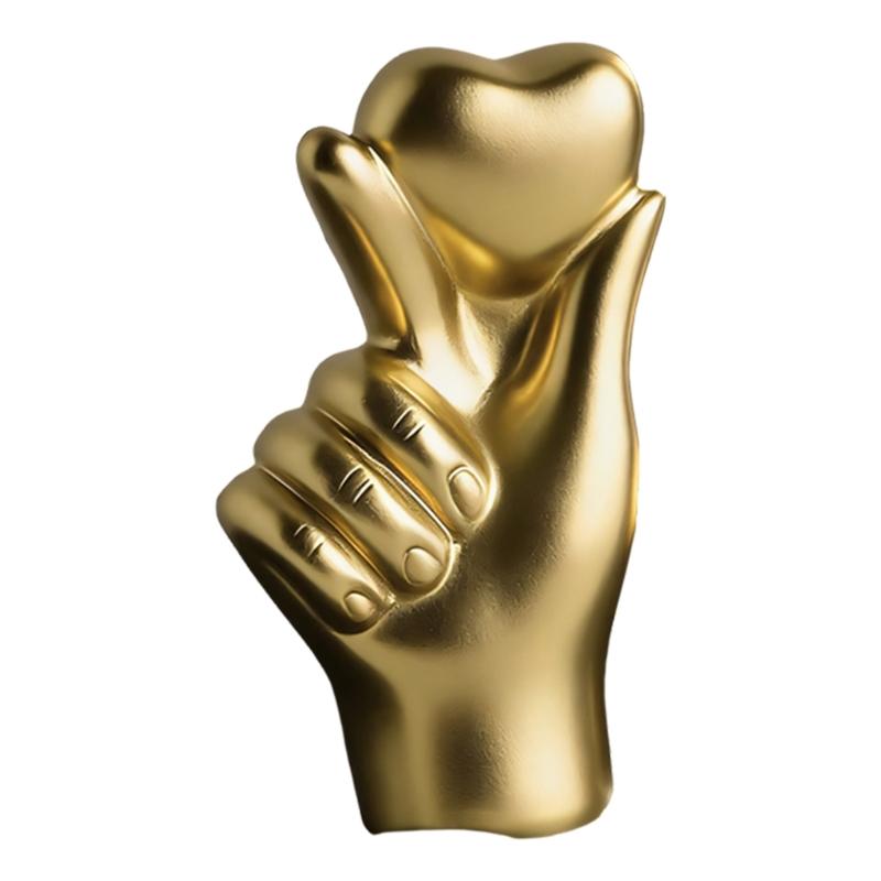 

Hand Forming Heart Statue Resin Figurine Ornament For Holiday Gift and Tabletop Bookshelf Mantels Dining Table Display золотой