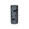 SONGMICS Metal Umbrella Stand, Umbrella Holder with Water Tray and Hooks, 19.5 X 49 Cm (Dia. X H), Round, Matte Anthracite Grey