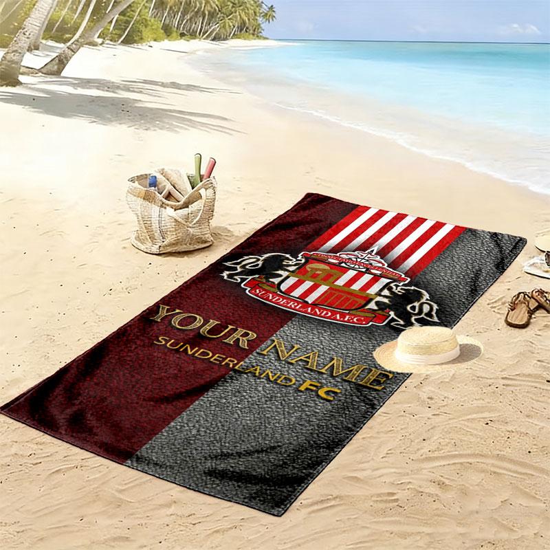 Sunderland A.F Custom Name Print Beach Towel, Large Soft Quick Dry Towel for Beach Camping Swimming
