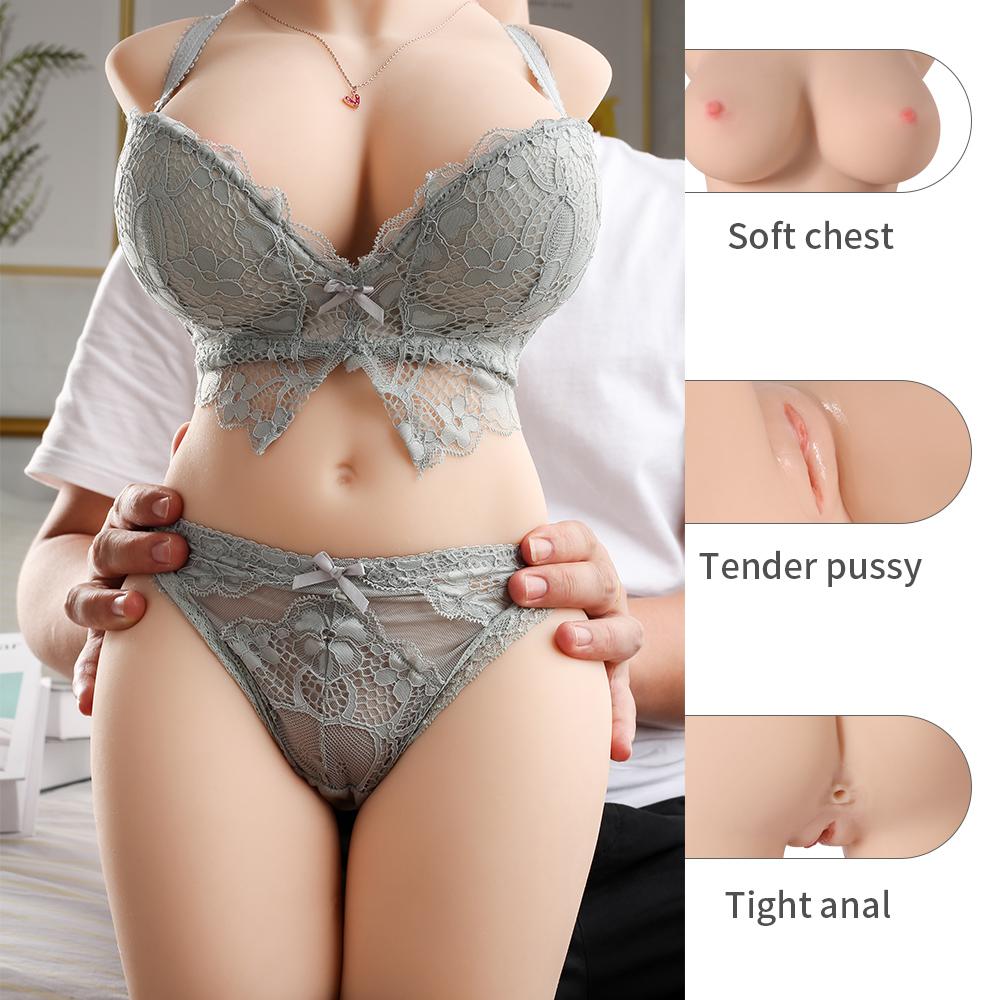 55cm*9.2kg 3D Silicone Sex Doll TPE Sexy Cleavage Vagina Love Anal Love Adult Sex Toys for Men Liquid Silicone Filled In The Chest Feel Softer