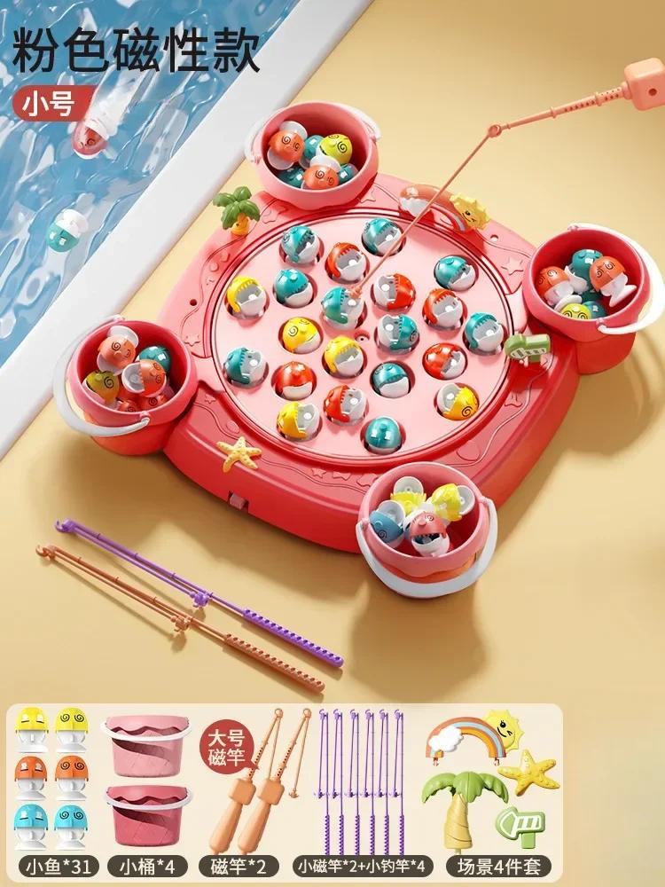 Kids Magnetic Fishing Play For Children Electric Fishing Toy Have Music Spinning Games Fish Rod Education Baby 3 Year Gifts Toys