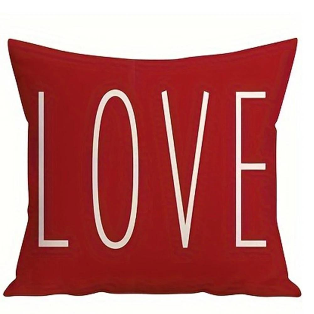 Valentine'S Day Decoration Pillowcase Dwarf Love Xoxo Pattern Design Is Suitable For Home Room Sofa Cushion Cover Lover Gift Sho