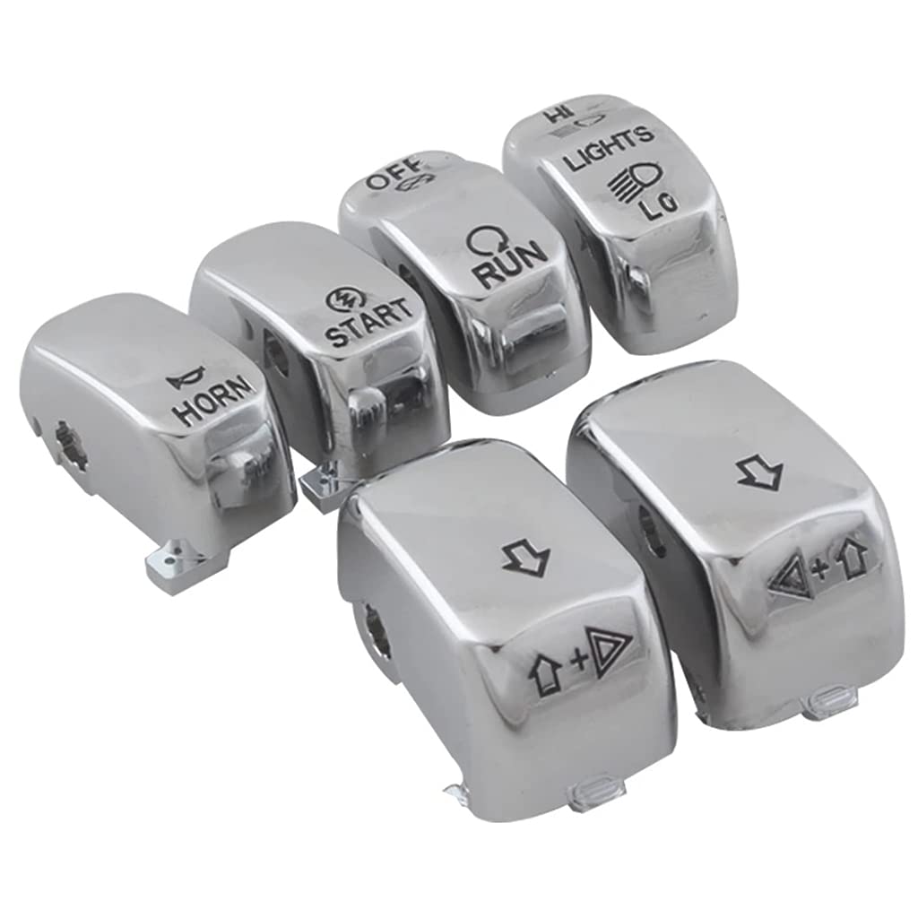Chrome Hand Control Switch Housing Switch Cap Kit Compatible for Harley Davidson Touring Electra Road Glide Road King Tri Glide Ultra FLHTCU FLTR